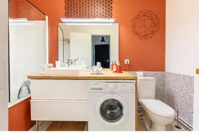 Salle de bains dans l'établissement Studio Cosy Paris centre alesia