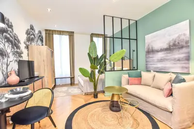 Coin salon dans l'établissement Cosy apartment - 1BR-3P - Rue du Bac