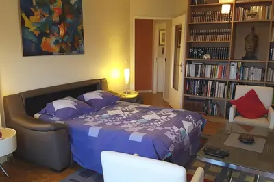 Un ou plusieurs lits dans un hébergement de l'établissement Appartement tout équipé pour 4per parking privatif